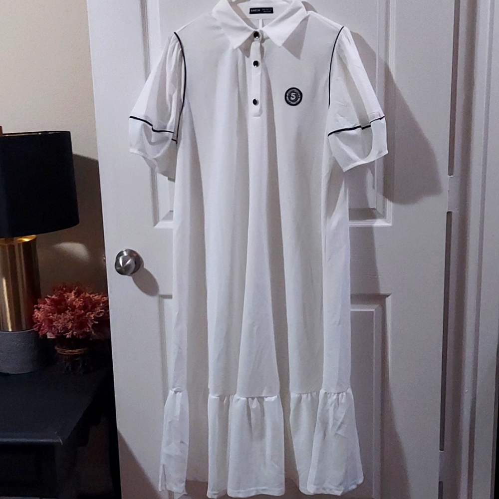 White XL/12 tennis style NWOT midi dress from SHEIN